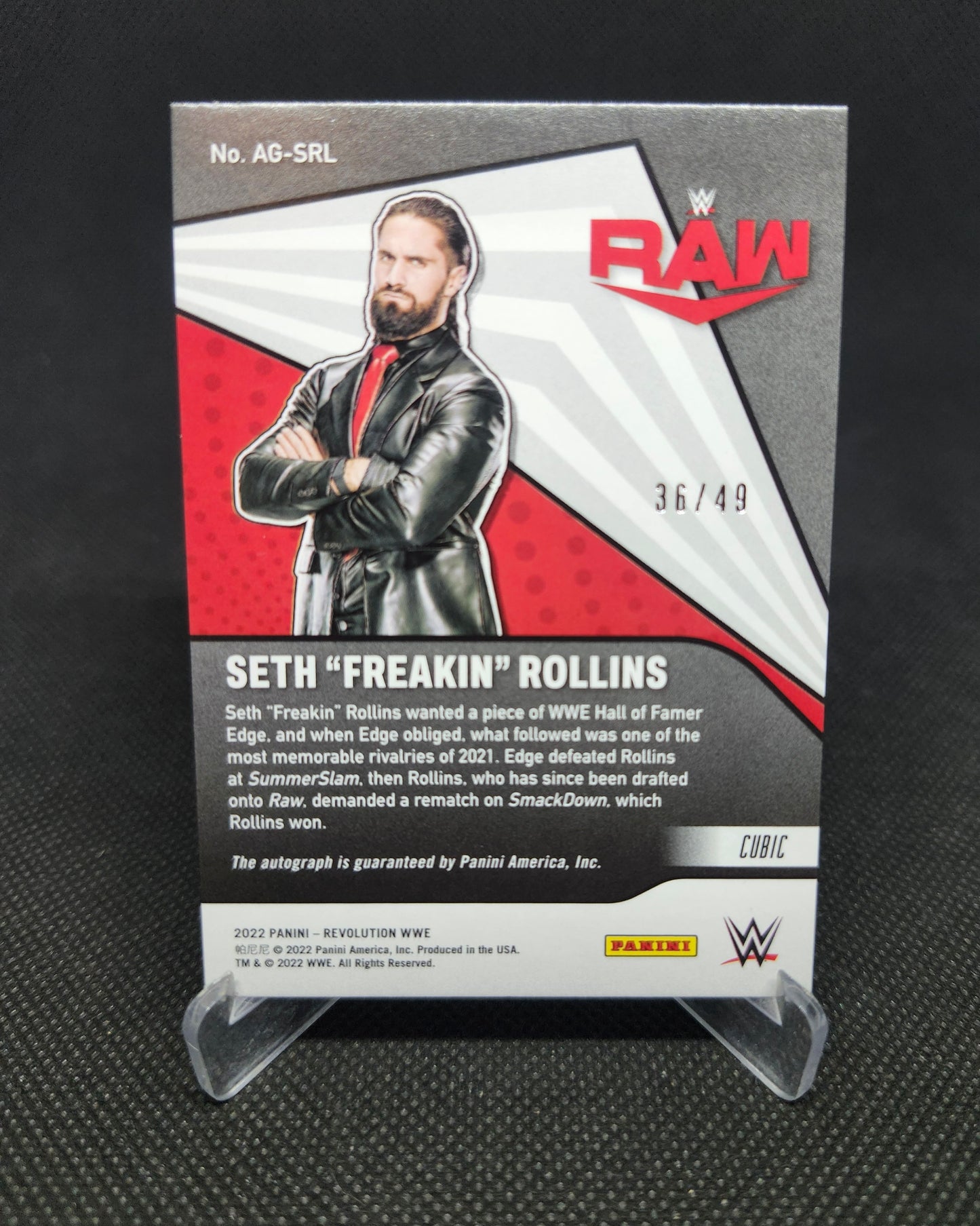 2022 Panini Revolution WWE Seth "Freakin" Rollins Cubic Autograph 36/49