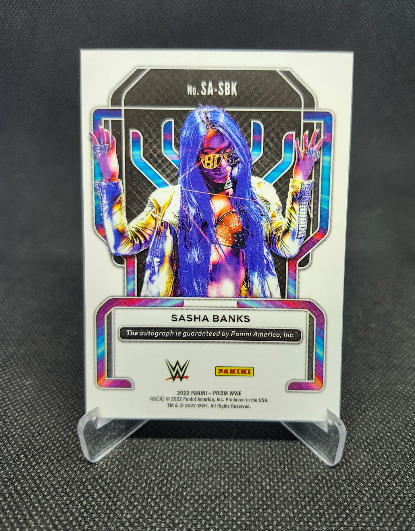 2022 Panini Prizm WWE Sasha Banks Silver Prizm Autograph