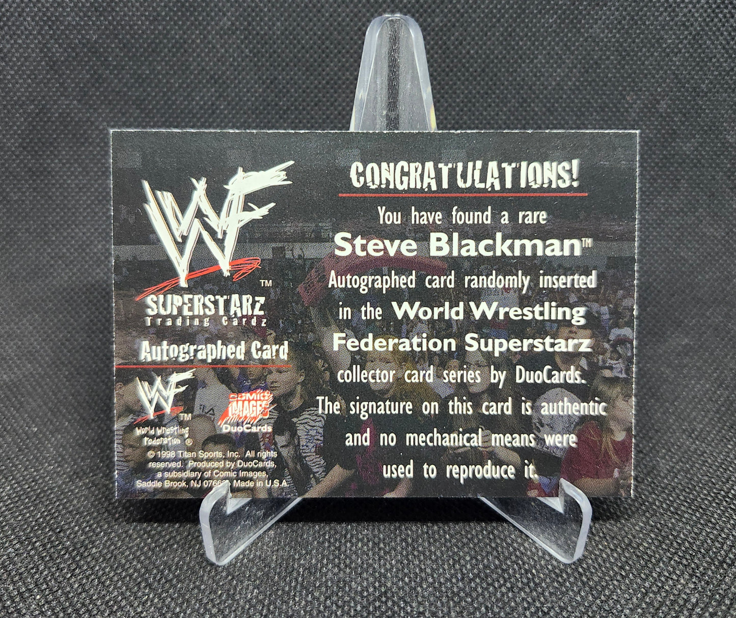 1998 Comic Images DuoCards WWF SuperStarz Steve Blackman Autograph