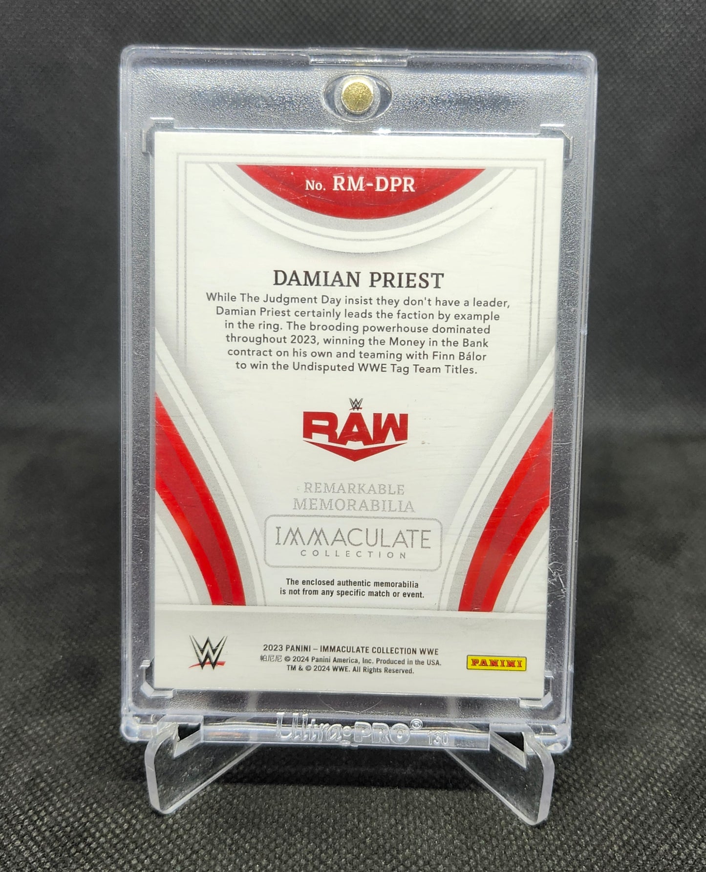 Damian Priest 2023 Panini Immaculate WWE  Remarkable Memorabilia 02/10 #RM-DPR