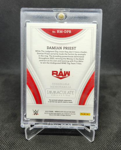Damian Priest 2023 Panini Immaculate WWE  Remarkable Memorabilia 02/10 #RM-DPR