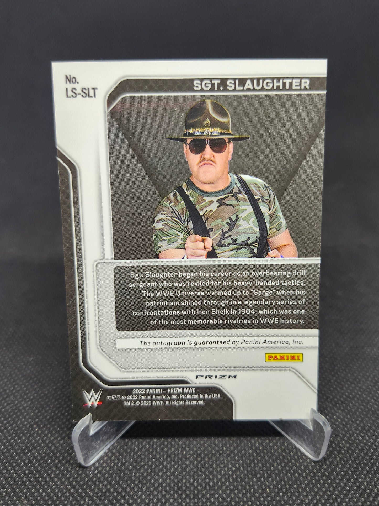 2022 Panini Prizm WWE Sgt. Slaughter Legendary Signatures Prizm Auto