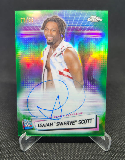 2021 Topps Chrome Isaiah "Swerve" Scott Auto Green Refractor 77/99