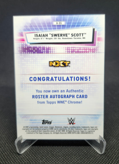 2021 Topps Chrome Isaiah "Swerve" Scott Auto Green Refractor 77/99