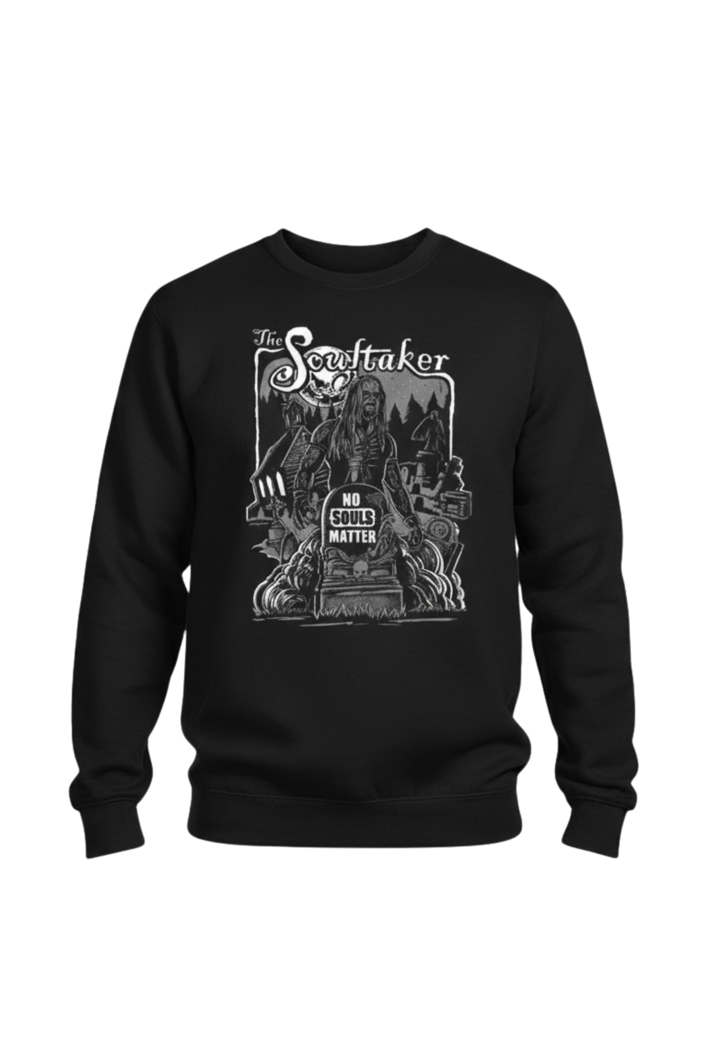 The Soultaker Dual-Sided Men's Sweatshirt (Cemetery / No Souls Matter)