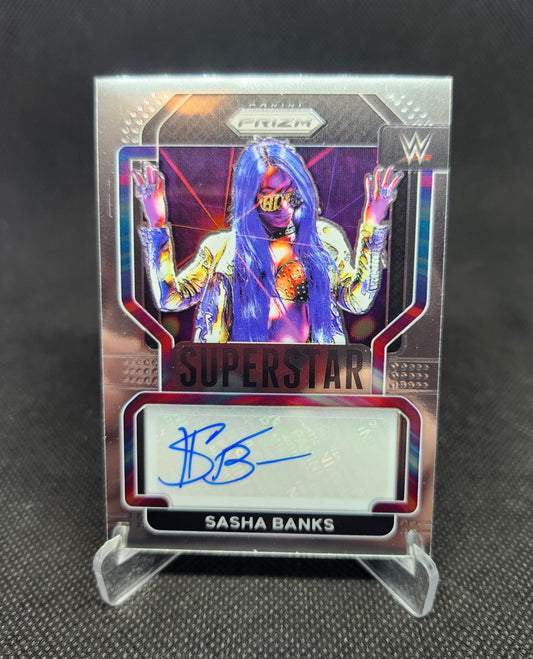 2022 Panini Prizm WWE Sasha Banks Silver Prizm Autograph
